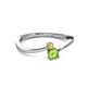 2 - Lucie 4.10 mm Bold Round Yellow Sapphire and Peridot 2 Stone Promise Ring 