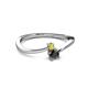 2 - Lucie 4.10 mm Bold Round Yellow Sapphire and Black Diamond 2 Stone Promise Ring 
