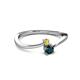 2 - Lucie 4.10 mm Bold Round Yellow Sapphire and London Blue Topaz 2 Stone Promise Ring 