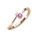 3 - Lucie 4.10 mm Bold Round White and Pink Sapphire 2 Stone Promise Ring 