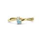 1 - Lucie 4.10 mm Bold Round White Sapphire and Aquamarine 2 Stone Promise Ring 