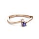2 - Lucie 4.10 mm Bold Round White Sapphire and Iolite 2 Stone Promise Ring 