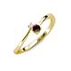 3 - Lucie 4.10 mm Bold Round White Sapphire and Red Garnet 2 Stone Promise Ring 