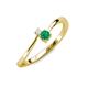 3 - Lucie 4.10 mm Bold Round White Sapphire and Emerald 2 Stone Promise Ring 