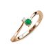 3 - Lucie 4.10 mm Bold Round White Sapphire and Emerald 2 Stone Promise Ring 