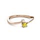 2 - Lucie 4.10 mm Bold Round White and Yellow Sapphire 2 Stone Promise Ring 