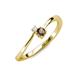 3 - Lucie 4.10 mm Bold Round White Sapphire and Smoky Quartz 2 Stone Promise Ring 