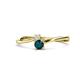 1 - Lucie 4.10 mm Bold Round White Sapphire and London Blue Topaz 2 Stone Promise Ring 