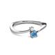 2 - Lucie 4.10 mm Bold Round White Sapphire and Blue Topaz 2 Stone Promise Ring 