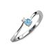 3 - Lucie 4.10 mm Bold Round White Sapphire and Blue Topaz 2 Stone Promise Ring 