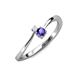 3 - Lucie 4.10 mm Bold Round White Sapphire and Iolite 2 Stone Promise Ring 