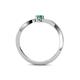 4 - Lucie 4.10 mm Bold Round White Sapphire and Emerald 2 Stone Promise Ring 