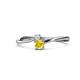 1 - Lucie 4.10 mm Bold Round White and Yellow Sapphire 2 Stone Promise Ring 