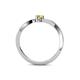 4 - Lucie 4.10 mm Bold Round White and Yellow Sapphire 2 Stone Promise Ring 