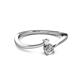 2 - Lucie 4.10 mm Bold Round White Sapphire and Lab Grown Diamond 2 Stone Promise Ring 