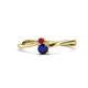 1 - Lucie 4.10 mm Bold Round Ruby and Blue Sapphire 2 Stone Promise Ring 