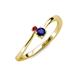 3 - Lucie 4.10 mm Bold Round Ruby and Blue Sapphire 2 Stone Promise Ring 