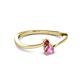 2 - Lucie 4.10 mm Bold Round Ruby and Pink Sapphire 2 Stone Promise Ring 