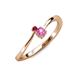 3 - Lucie 4.10 mm Bold Round Ruby and Pink Sapphire 2 Stone Promise Ring 