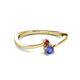 2 - Lucie 4.10 mm Bold Round Ruby and Tanzanite 2 Stone Promise Ring 