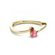 2 - Lucie 4.10 mm Bold Round Ruby and Pink Tourmaline 2 Stone Promise Ring 
