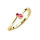 3 - Lucie 4.10 mm Bold Round Ruby and Pink Tourmaline 2 Stone Promise Ring 