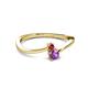 2 - Lucie 4.10 mm Bold Round Ruby and Amethyst 2 Stone Promise Ring 