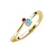 3 - Lucie 4.10 mm Bold Round Ruby and Blue Topaz 2 Stone Promise Ring 