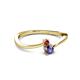 2 - Lucie 4.10 mm Bold Round Ruby and Iolite 2 Stone Promise Ring 