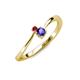 3 - Lucie 4.10 mm Bold Round Ruby and Iolite 2 Stone Promise Ring 