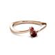 2 - Lucie 4.10 mm Bold Round Ruby and Red Garnet 2 Stone Promise Ring 