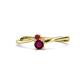 1 - Lucie 4.10 mm Bold Round Ruby and Rhodolite Garnet 2 Stone Promise Ring 