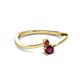 2 - Lucie 4.10 mm Bold Round Ruby and Rhodolite Garnet 2 Stone Promise Ring 