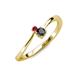 3 - Lucie 4.10 mm Bold Round Ruby and Black Diamond 2 Stone Promise Ring 