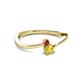 2 - Lucie 4.10 mm Bold Round Ruby and Yellow Sapphire 2 Stone Promise Ring 