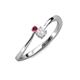 3 - Lucie 4.10 mm Bold Round Ruby and White Sapphire 2 Stone Promise Ring 