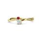 1 - Lucie 4.10 mm Bold Round Ruby and White Sapphire 2 Stone Promise Ring 
