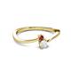 2 - Lucie 4.10 mm Bold Round Ruby and White Sapphire 2 Stone Promise Ring 