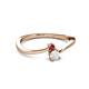 2 - Lucie 4.10 mm Bold Round Ruby and White Sapphire 2 Stone Promise Ring 