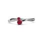 1 - Lucie 4.10 mm Bold Round Ruby 2 Stone Promise Ring 