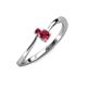 3 - Lucie 4.10 mm Bold Round Ruby 2 Stone Promise Ring 