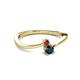 2 - Lucie 4.10 mm Bold Round Ruby and London Blue Topaz 2 Stone Promise Ring 
