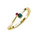 3 - Lucie 4.10 mm Bold Round Ruby and Blue Diamond 2 Stone Promise Ring 