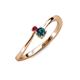 3 - Lucie 4.10 mm Bold Round Ruby and Blue Diamond 2 Stone Promise Ring 