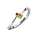 3 - Lucie 4.10 mm Bold Round Ruby and Yellow Diamond 2 Stone Promise Ring 