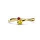 1 - Lucie 4.10 mm Bold Round Ruby and Yellow Diamond 2 Stone Promise Ring 