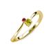 3 - Lucie 4.10 mm Bold Round Ruby and Yellow Diamond 2 Stone Promise Ring 
