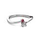 2 - Lucie 4.10 mm Bold Round Ruby and Lab Grown Diamond 2 Stone Promise Ring 
