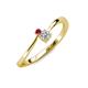 3 - Lucie 4.10 mm Bold Round Ruby and Lab Grown Diamond 2 Stone Promise Ring 