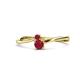 1 - Lucie 4.10 mm Bold Round Ruby 2 Stone Promise Ring 